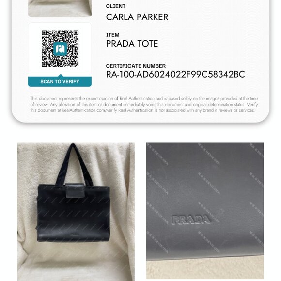 Authentic PRADA Vitello City Tote Black Sleek Leather Medium Size Unisex - Picture 3 of 16